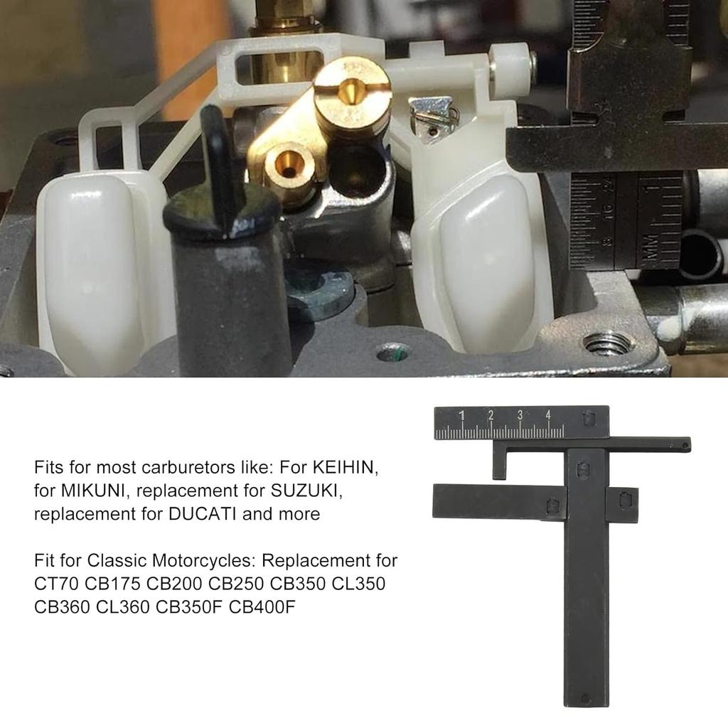 Carburetor Carb Float Level Gauge Motorcycle Tool, 0‑40mm Adjustable Metric Display Carburetor Float Level Gauge for Most Motorbikes