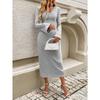 Women's Waist-closing V-neck Long-sleeved Hip-covered Dress