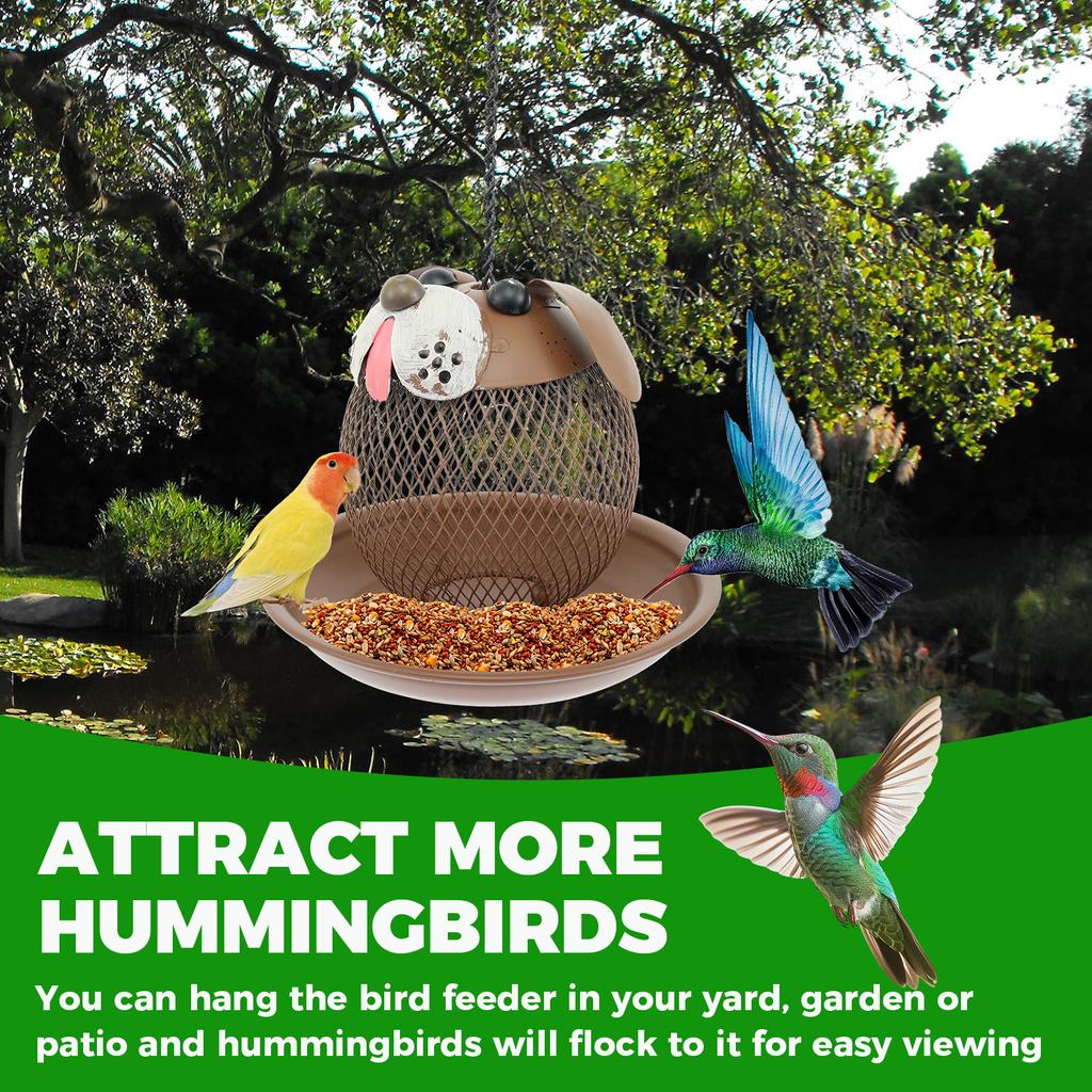 Bird Feeder Metal Iron Bird Feeder for Outdoor Hanging Squirrel Proof Hummingbird Feeder Wild Bird Feeder for Garden Yard Decor