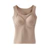 Women Sleeveless Thermal Tank Top with Built-in Bra Fleece Lined Warm Base Layer Tunic Camisole Undershirt for Cold Weather