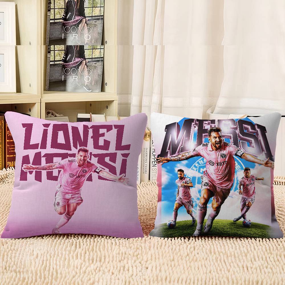 Football Star L-Lionel M-Messi Pillow Cushion Cover Pillowcase Living Room Sofa Home Decor Customized