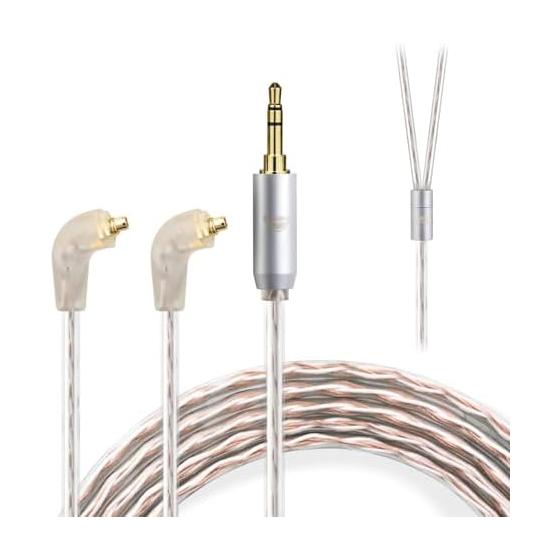 Okcsc JBX Recable ER4SR Earphone Cable for Earphones and Headphones for Etymotic ER Series Compatible with ER4SE, ER4XR, ER3XR, Etc. OFC 4-core