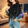 Children's Christmas Print Long Sleeve Neck Shirt with Pocket for Boys and Girls