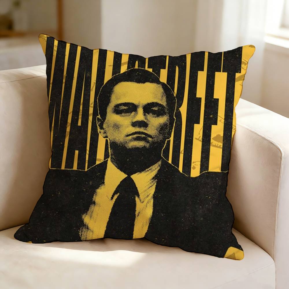 TThe Wolf of Wall Street MOVIE Square DoubleSided printed Pillow Case Bedroom Bedside Pillow Sofa Cushion Cover