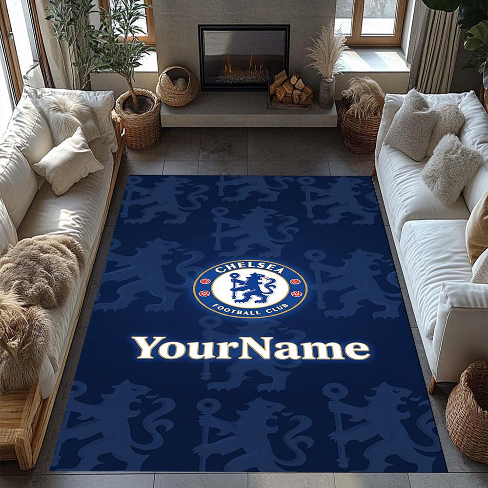 Chelsea Personalized Text Area Rug Design for Bedrooms Foyer Kitchen Living Rooms Anti-slip Rug Anime Office Decor Best for Christmas