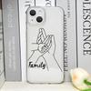 Warm Family Holding Hands Couple Phone Case for IPhone 16 11 12 13 14 15 Pro Max 7 8Plus 16E X XS Clear Soft Cover Abstract Line