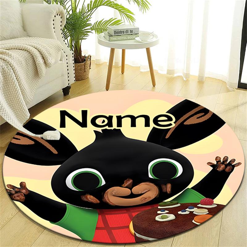 Personalized B-Bing Bunny Round Chair Office Rug - Perfect for Mat, Office Chair & More - Ideal Gift for Birthdays and Holidays