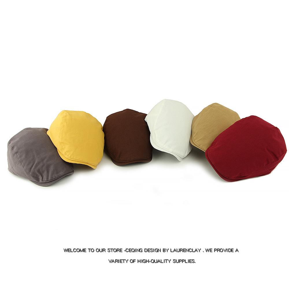 Vintage Peaked Cap Women's Beret British Youth Forward Cap Men's Solid Color Cap
