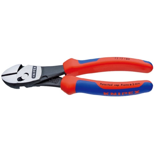 KNIPEX Twin Force Nippers, 180mm, 7372180BK
