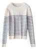 Women's Slim Fit Striped Pullover Sweater - 2024 Autumn/Winter Collection