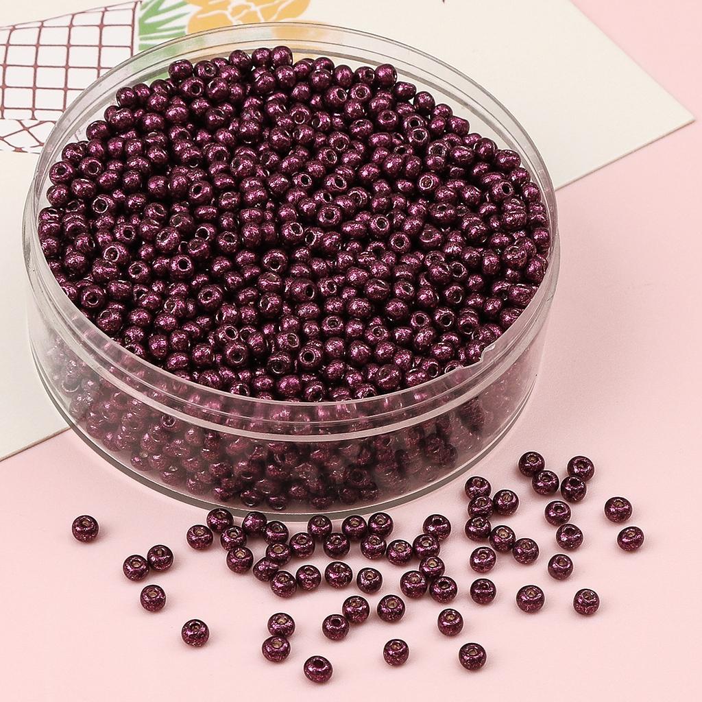 Glas Reisperlen Metall Mineralfarbe Perlen Handgemacht DIY Perlenkette Armband Zubehör Materialien Perlen zur Schmuckherstellung