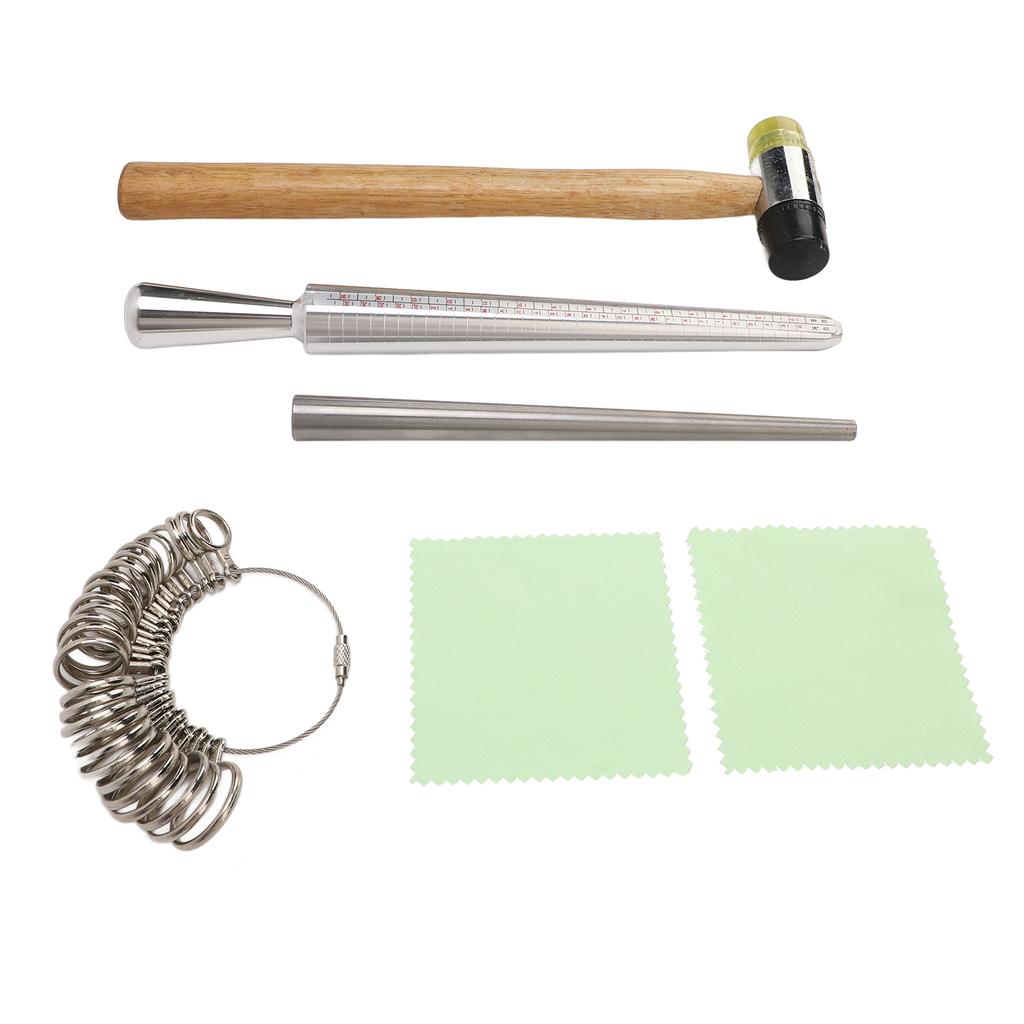 6pcs Small Ring Earrings Mandrel Kit Aluminium Efficient Multifunctional Ring Sizer Tool Set for