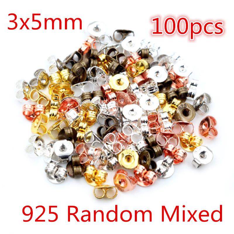 Multi-colors Metal and Plastic Earring Back Plug Cap Nail Accessories Anti-allergic Anti-inflammatory DIY Jewelry Accessories