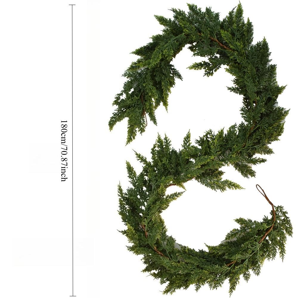 

1 шт. Рождественское украшение для камина из мягкого клея, с градиентом двух цветов, в виде сосновой и кипарисовой ветки, рождественский леденец 150cm