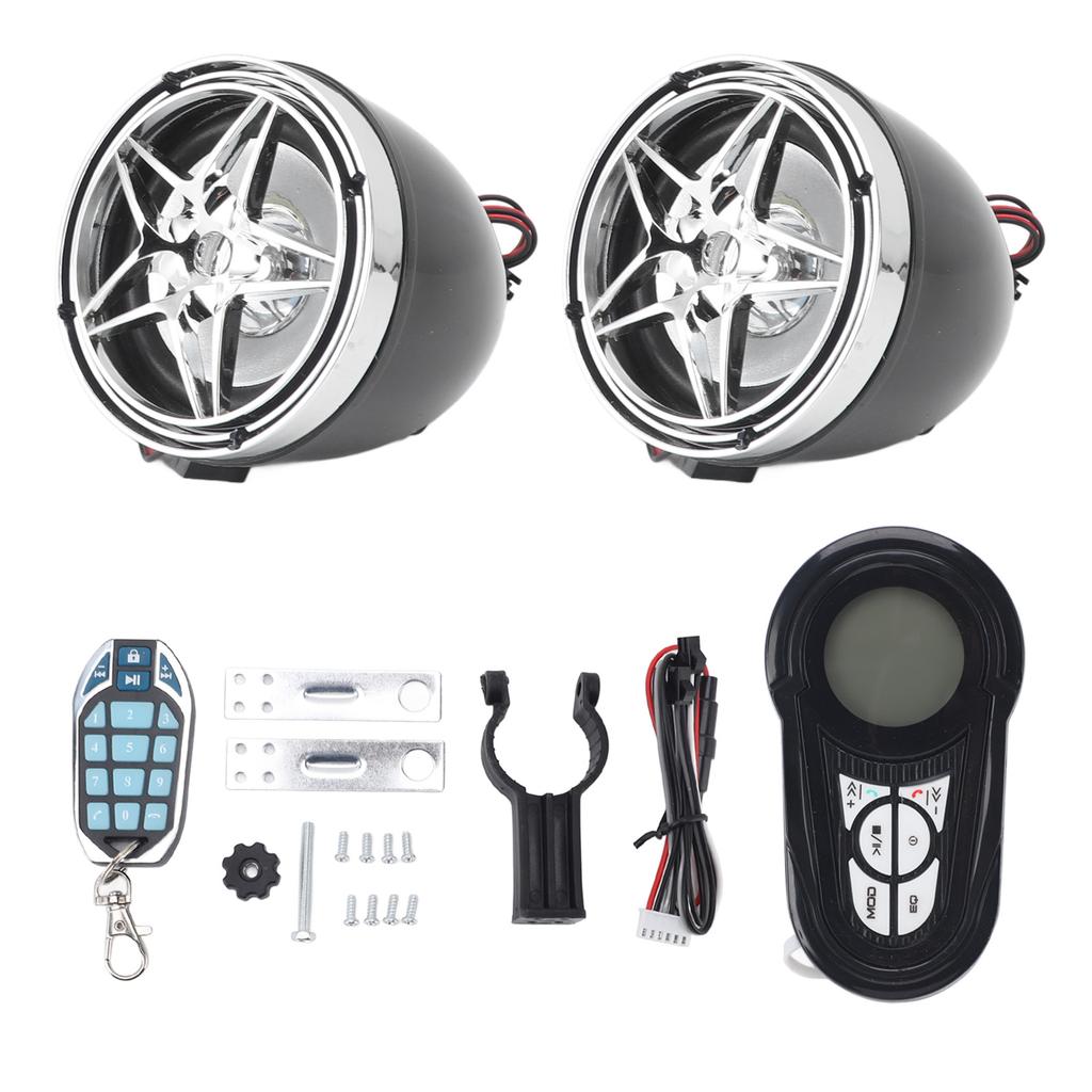 Motorcycle Speaker Amplifier System Bluetooth Anti Theft Alarm Speakers Waterproof Sound Radio MP3 Player for Motorbike