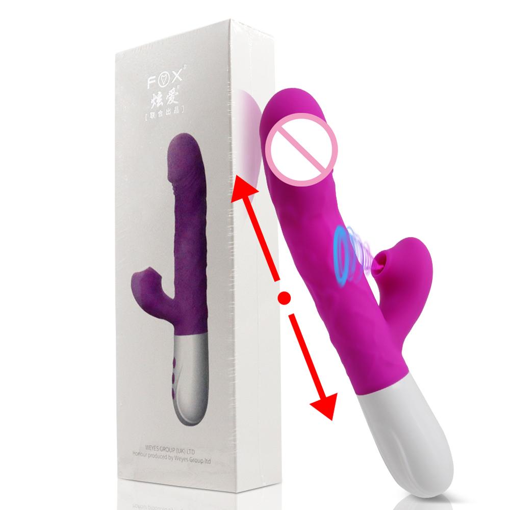 Powerful Rabbit Dildo Thrusting Vibrator Heat Up Sucking Vibrating G-spot Vagina Clitoris Stimulation Massager Silicone Sex Toys