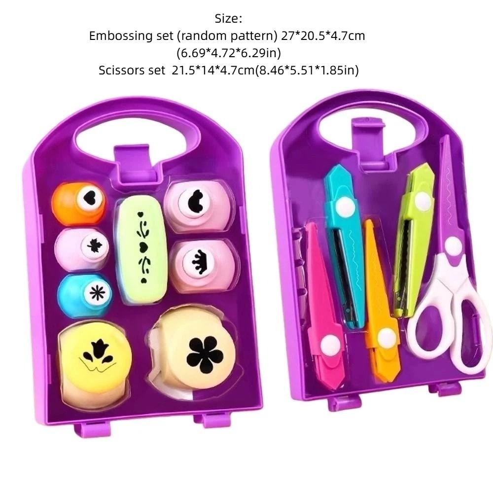 Various Shapes DIY Puncher Craft Set Plastic With Storage Box Mini Embossing Punch DIY Projects Flower Shaped Punch