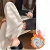 Plus Velvet Wide-leg Pants Women's Autumn and Winter High-waist Loose Casual Straight Glutinous Rice Towel Pants