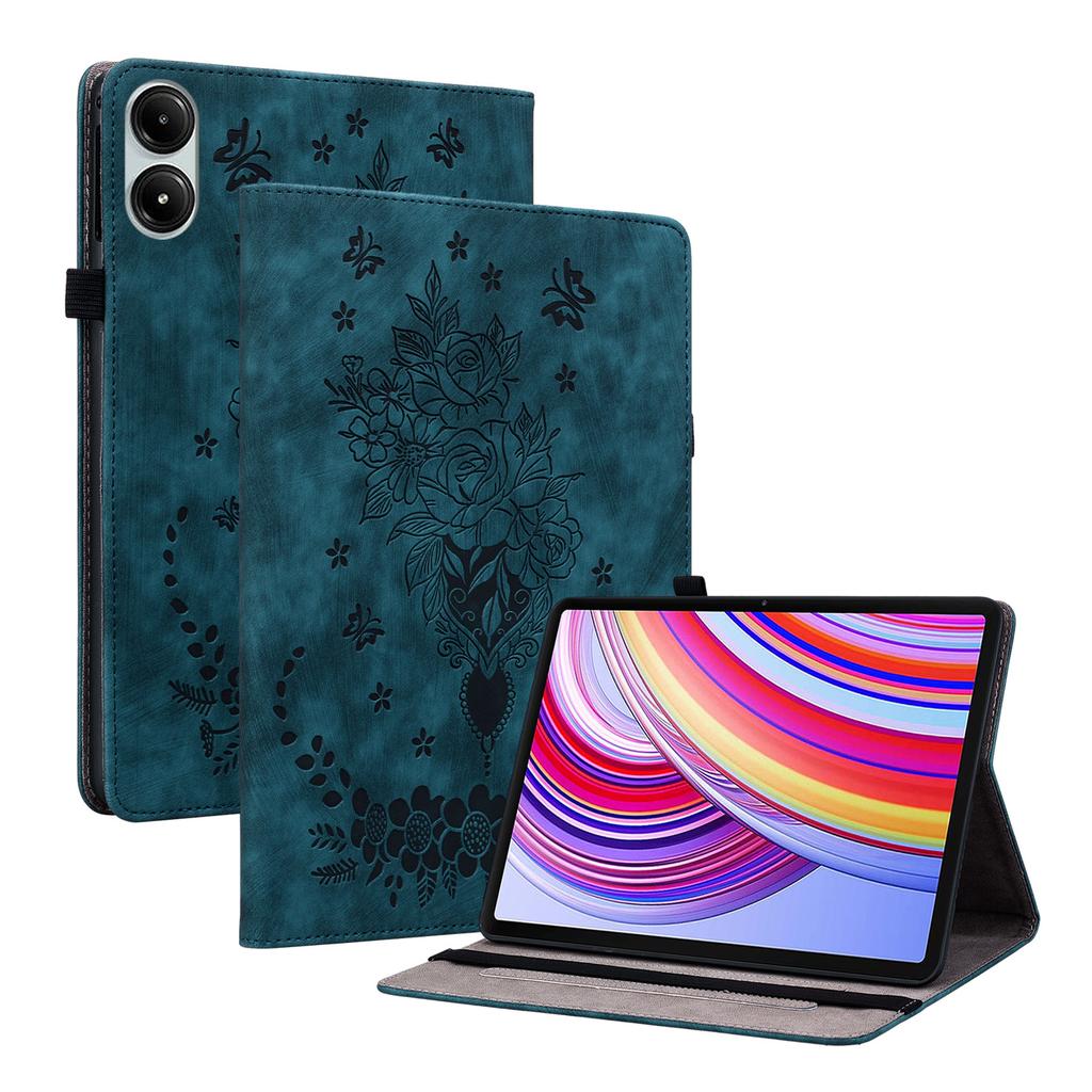 For Xiaomi Redmi Pad Pro/Redmi Pad Pro 5G/Poco Pad Case Rose Flower Leather Protective Cover with Card Holder