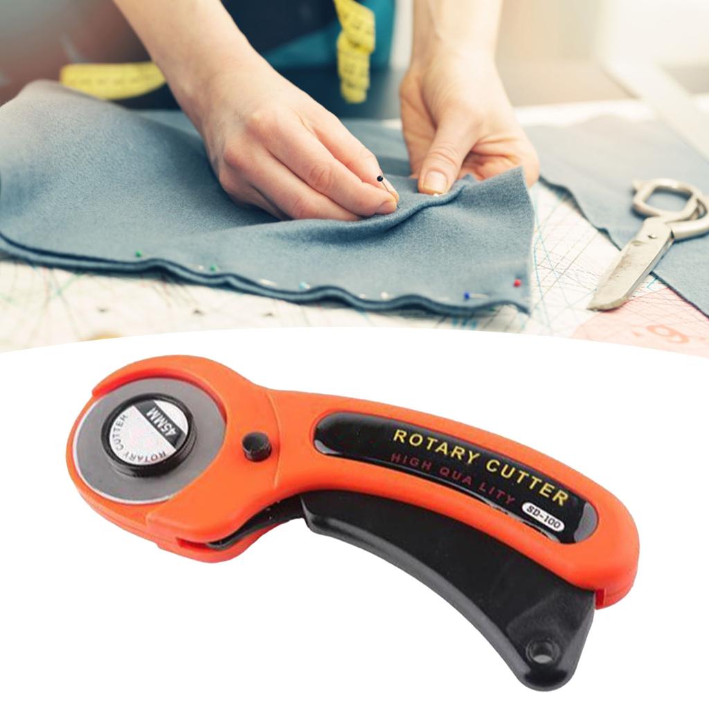45mm Sewing Rotary Cutter Safe Lock Incisive Fabric Quilting Roller Cutter for Cloth Rubber Leather