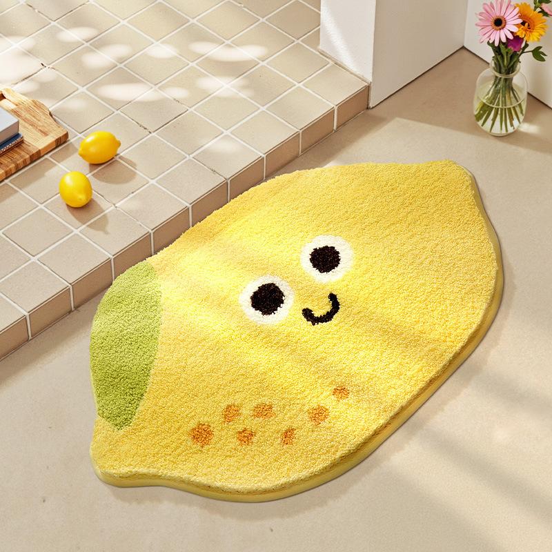2026 Simple Fruit Bathroom Floor Mat Toilet Semicircular Absorbent Carpet Toilet Non-slip Mat Door Mat