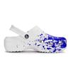 Crocs Classic Clog 811 Made Ice Clog Live Special Shoe Box Fluid Ink Splash Comfortable Hole Shoes Women's White Blue
