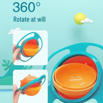 360° Rotating Spill-Proof Baby Bowl - Flying Saucer Gyro Design for Kids