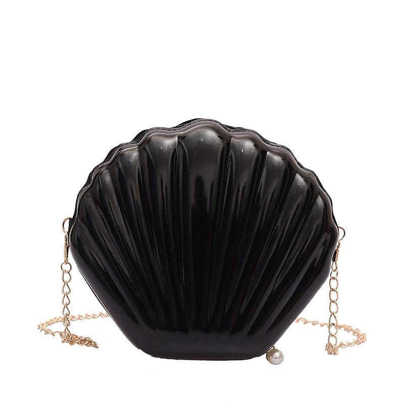 

Foreign-style shell bag, the new Korean version of the season, fashionable and simple chain bag ins wind messenger creative shoulder bag чёрный