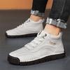 Men's High-top Casual Sneakers Handmade Leather Shoes Plus Size 39-48 Spring & Autumn