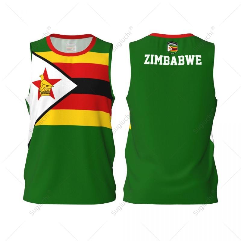 Zimbabwe Flag Men Basketball Sports Running Fitness Multifunction Sleeveless tshirt Exclusive Custom Name Nunber