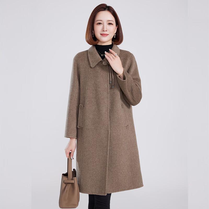 Fengmao Women's Double-Sided 100% Wool Mid-Length Coat