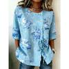 Women's printed lace-up short-sleeved blouse, fashionable and versatile, comfortable and skin-friendly, machine washable.