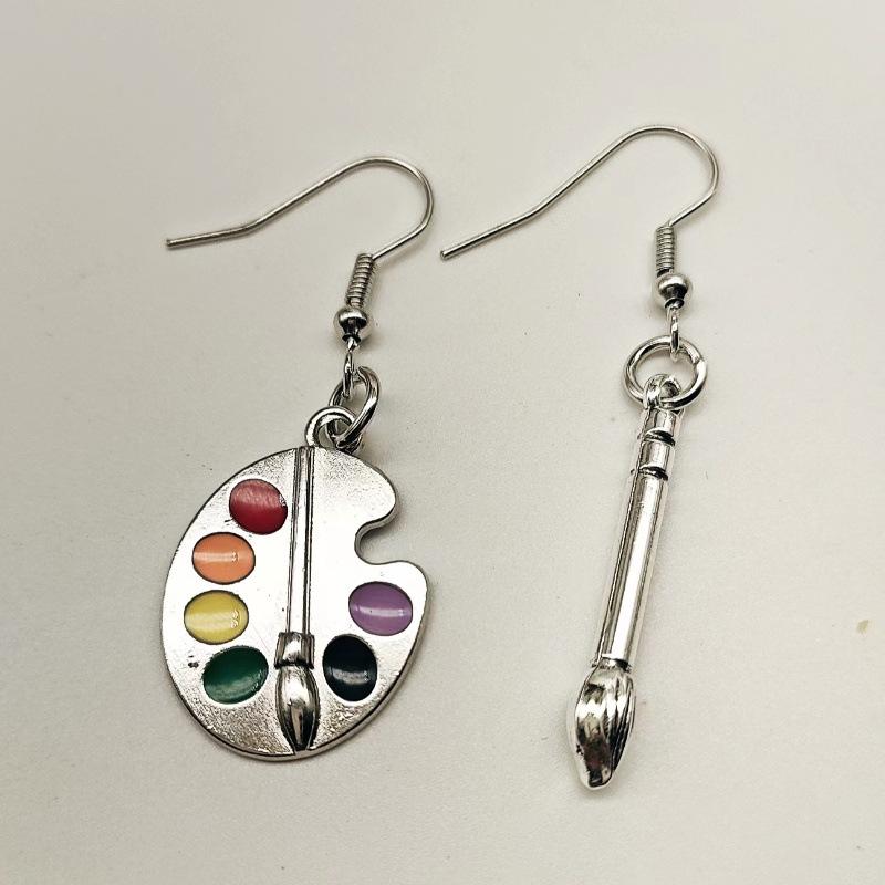 Oil Painting Palette Art Style Cross-Cultural Creative Earrings