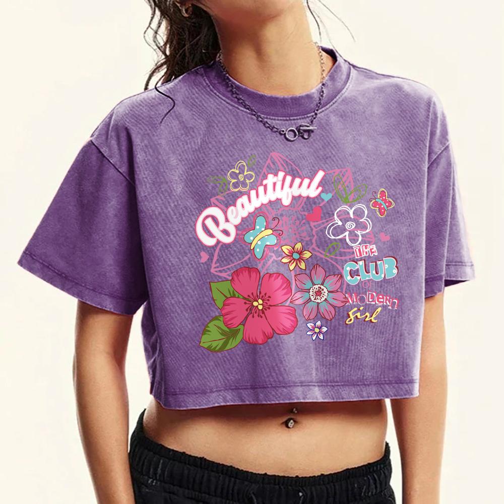 

Красивая цветная футболка с принтом цветов для женщин, выстиранная, приталенная, с коротким рукавом, с круглым вырезом, мягкий хлопковый топ XL
