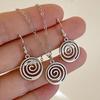 Vintage Spiral Vortex Necklace Earrings for Women Unisex Boho Pentagram Necklace Fashion Y2K Retro Jewelry