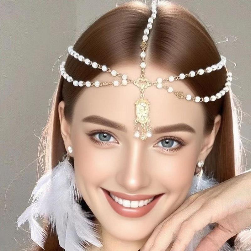 Western Regions Princess Halloween Loulan Girl Tassel Hair Chain Exotic Bohemian Head Chain Headdress Hair Accessories
