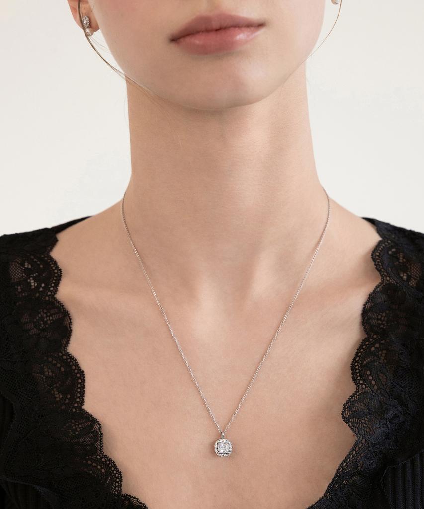 Tatiana Halo Cushion Cubic Necklace Nz2552