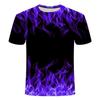 Summer Round Neck 3D Print Flame Pattern Top Fashionable Casual Short Sleeved Women's T-shirts