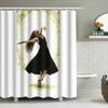 Elegant Dancer Shower Curtain Modern Art Bathroom Decor Abstract Figure Wall Hanging Home Textile Room Divider Washable
