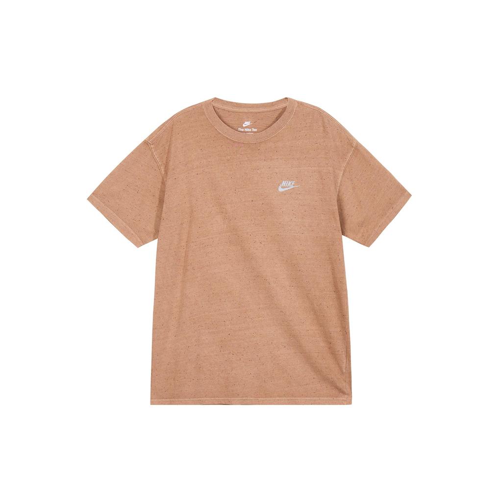 Nike T Shirts Men's Light Brown Crew Neck Moderate Straight Fit DR7828-258