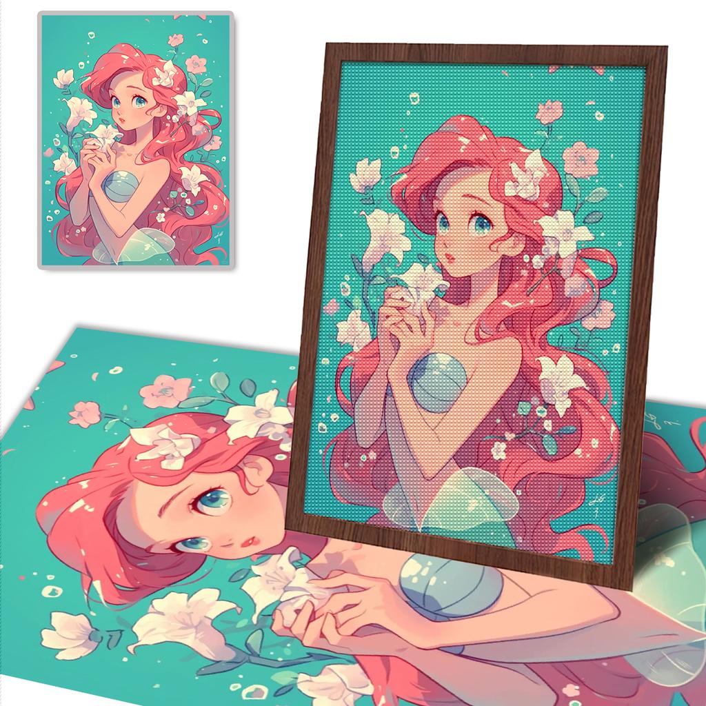 DIY Diamond Painting Mermaid Princess Cross Stitch Kit Mosaic Art Diamond Painting Full Circle Diamond Home Decoration
