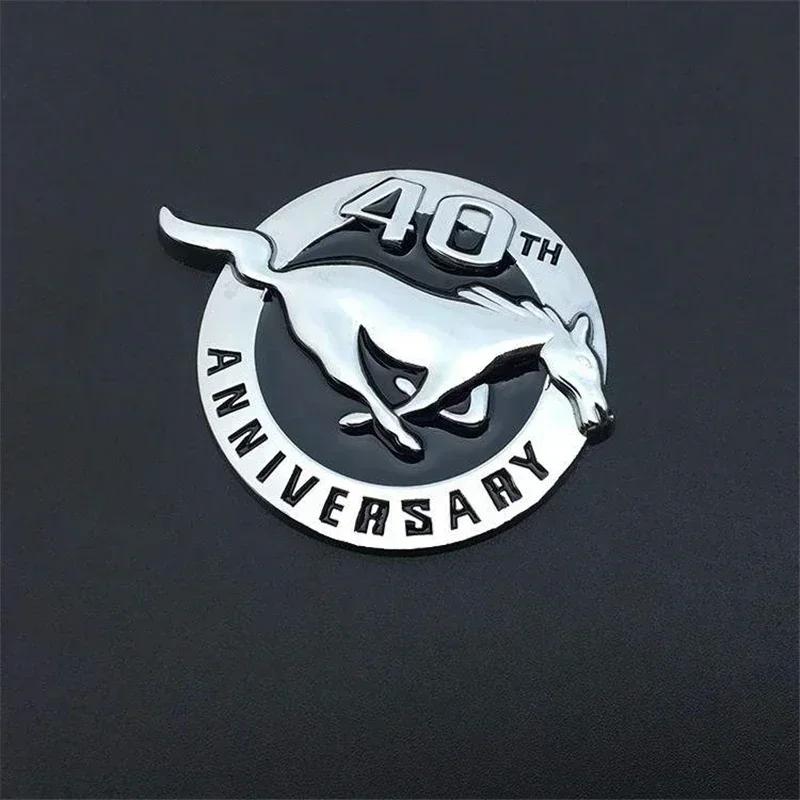 

Car Sticker For Ford Car Accessories 8X7CM Running Horse 40TH ANNIVERSARY Logo Emblem Metal Badge Rear Turnk Car Sticker For Mus