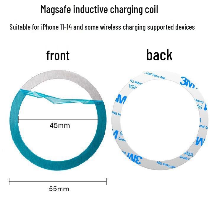Magnetic Ring for Wireless Charging - Metal Sticker for MagSafe Compatibility