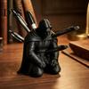 Desktop Organizer for Students Warrior Pen Holder Desk, Cool Funny Desk Organizer, Fantasy Knight Unique Art Decoration Resin Sculpture Pens,