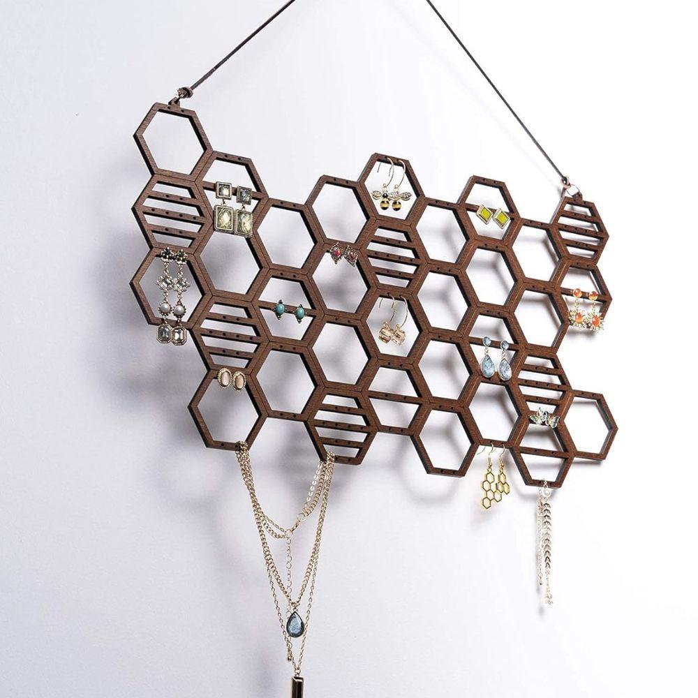 Storage Rack Earrings Display Stand Wall Mounted Jewelry Organizer  Hallway Bedroom