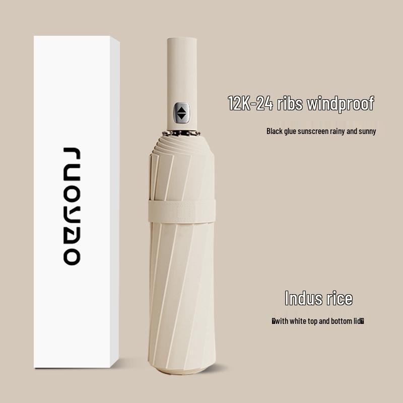 Automatic 60-Rib Folding Umbrella with UV Sun Protection