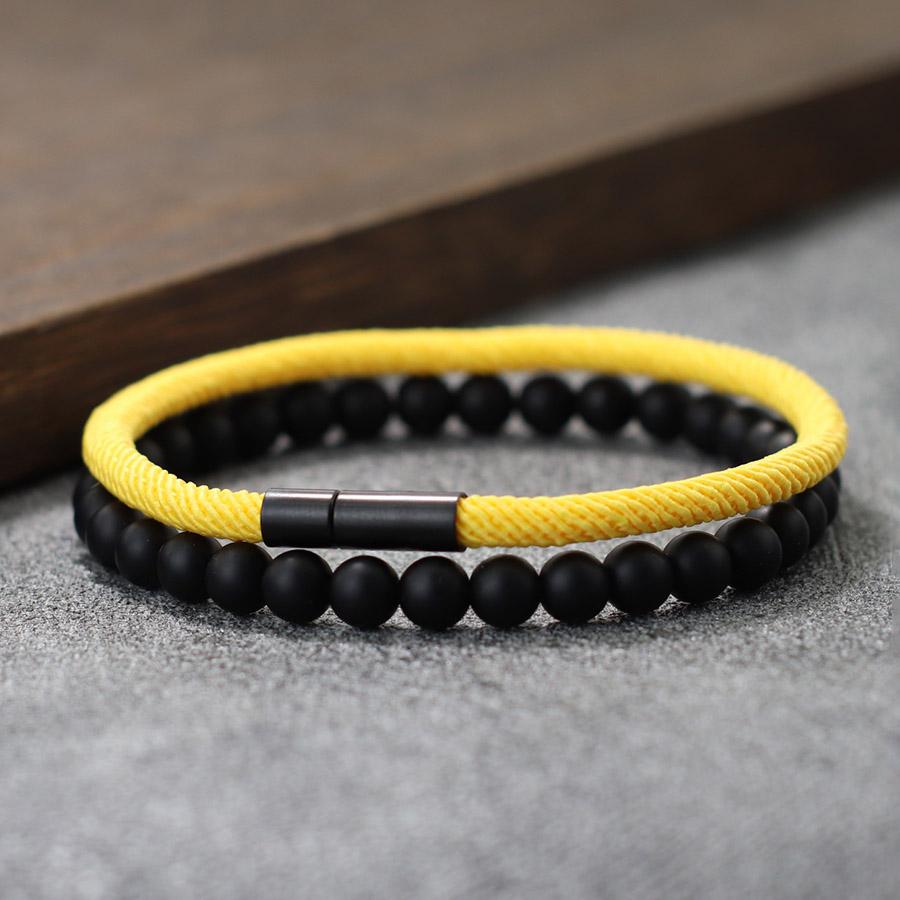 Noter 2Pcs Men Bracelet Set Grade A 4mm Rope Black Red Lucky Braslet Outdoor Camping Cycling Hand Accessories Pulseria Hombre