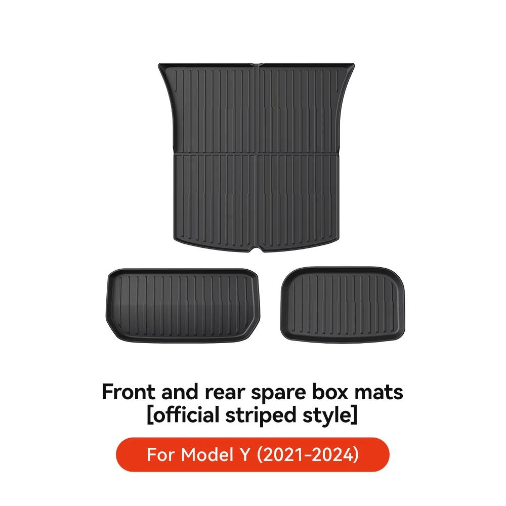 YZ TPE Car Floor Mats for Tesla Model 3 Y Highland Juniper 2019-2026 Luggage Mat Set Four Seasons Waterproof Anti-slip Trunk Mat