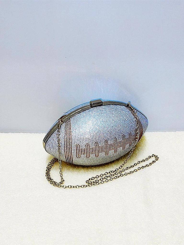 High-End Rhinestone-Embellished Women's Evening Rugby Bag for Banquets, Parties, and Weddings