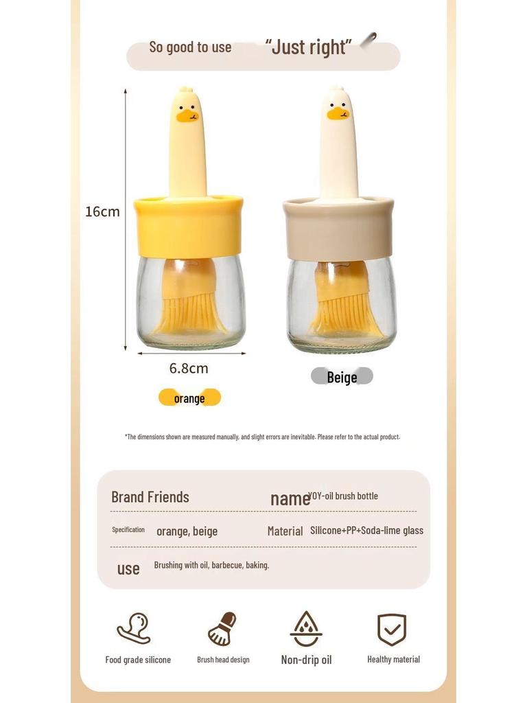Högtemperaturbeständig silikonoljepensel med flaska för kök, bakning och grillning